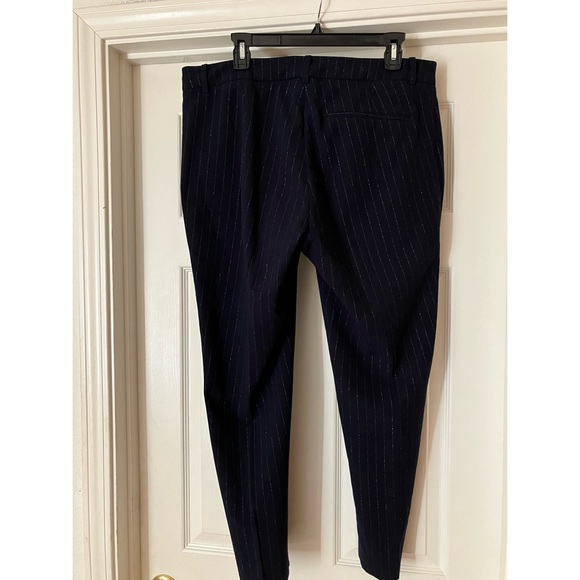 H&M Pants & Jumpsuits Hm Pinstripe Ankle Dress Pants In Navy Blue